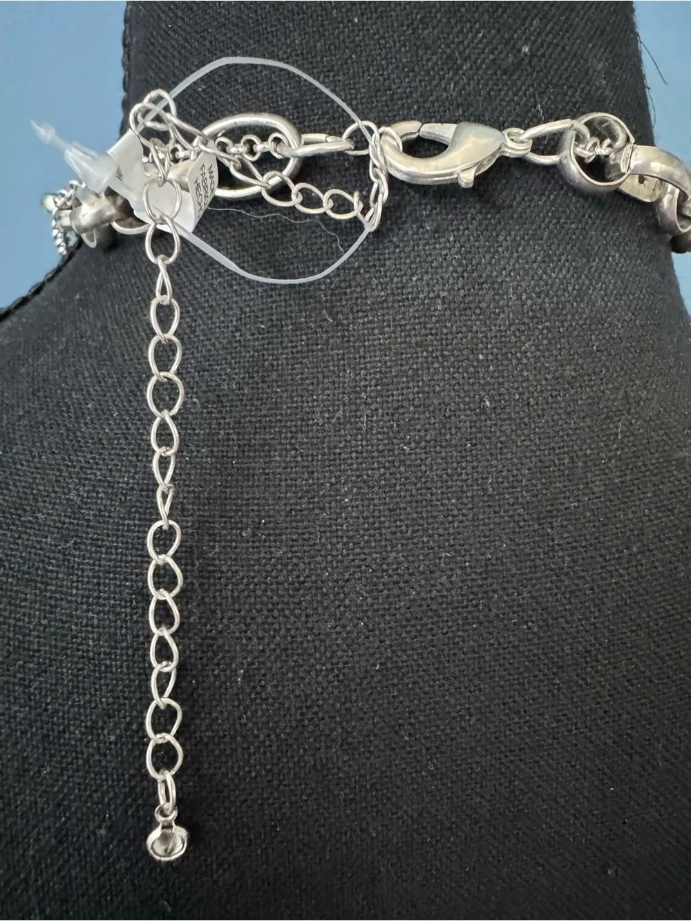 NEW Free People Zehnder Layer Necklace Silver Tone Heart Charm Double Chain Ring